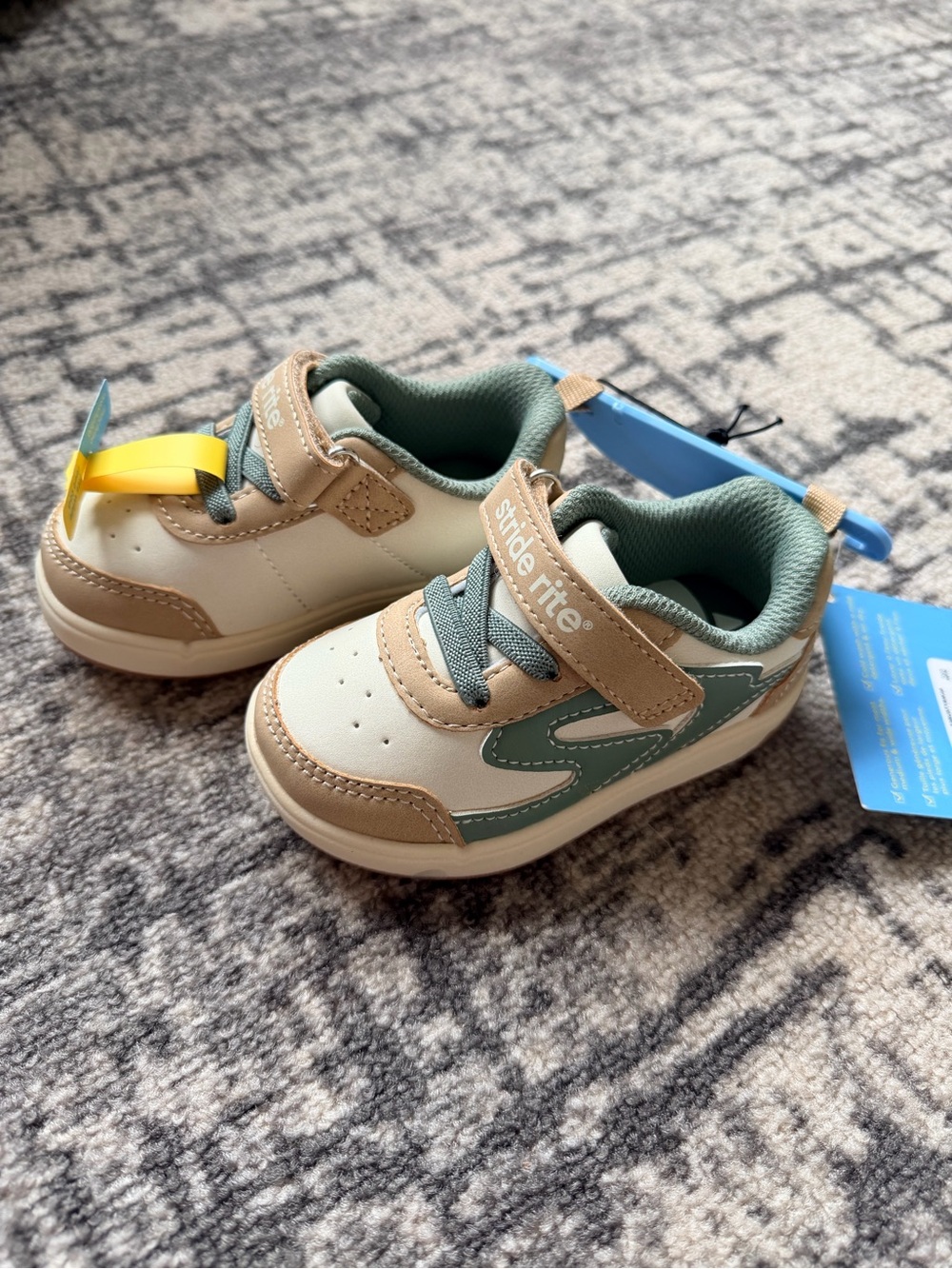 Stride Rite Toddler Sneakers in Cream, Tan & Sage